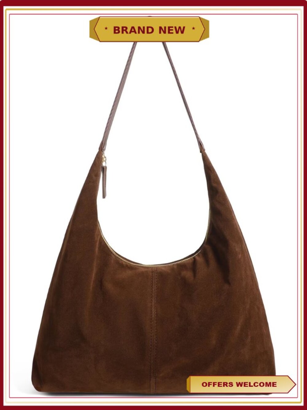 SUOSDEY Suede Shoulder Bag Tote Satchel Crossbody Purse Travel Work